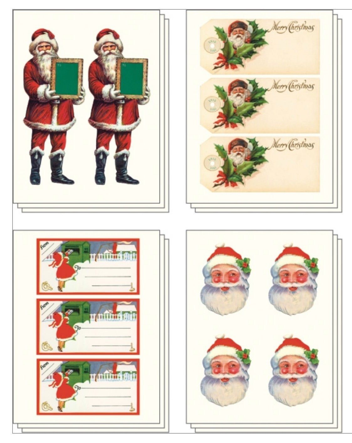100+ Assorted Vintage - Style Christmas Stickers in Metal Tin - Marmalade Mercantile
