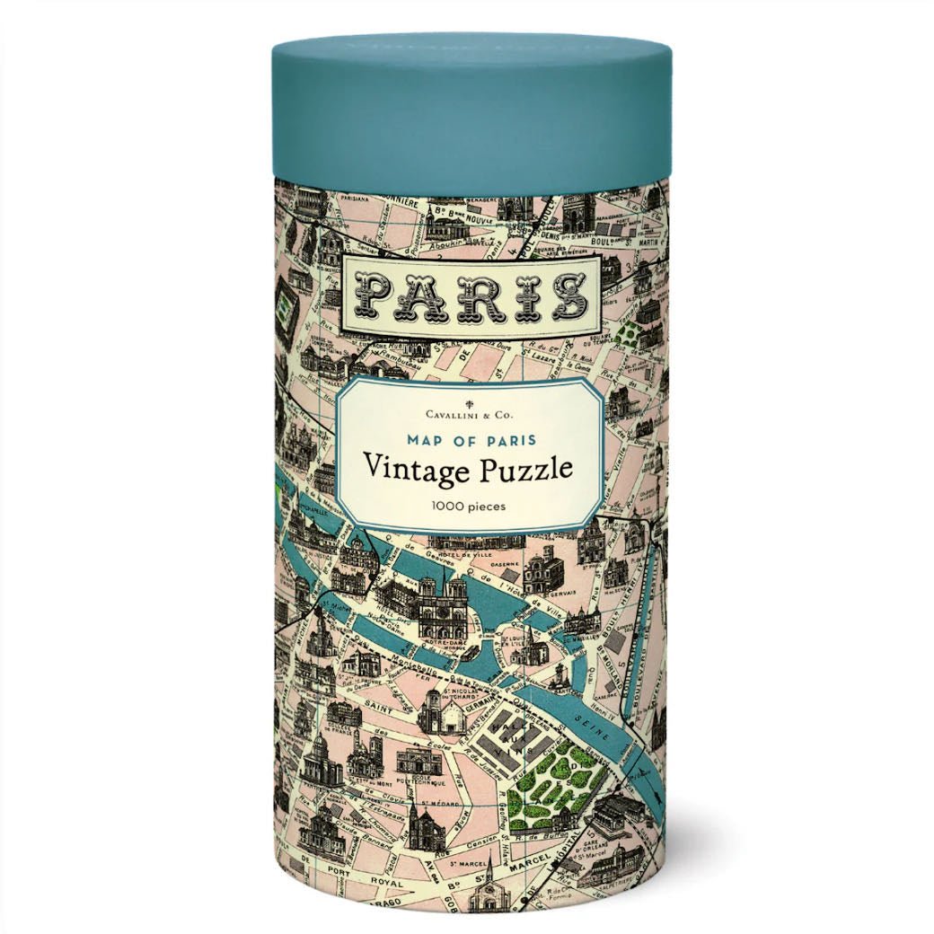 1000-Piece Jigsaw Puzzle Vintage Map of Paris - Marmalade Mercantile