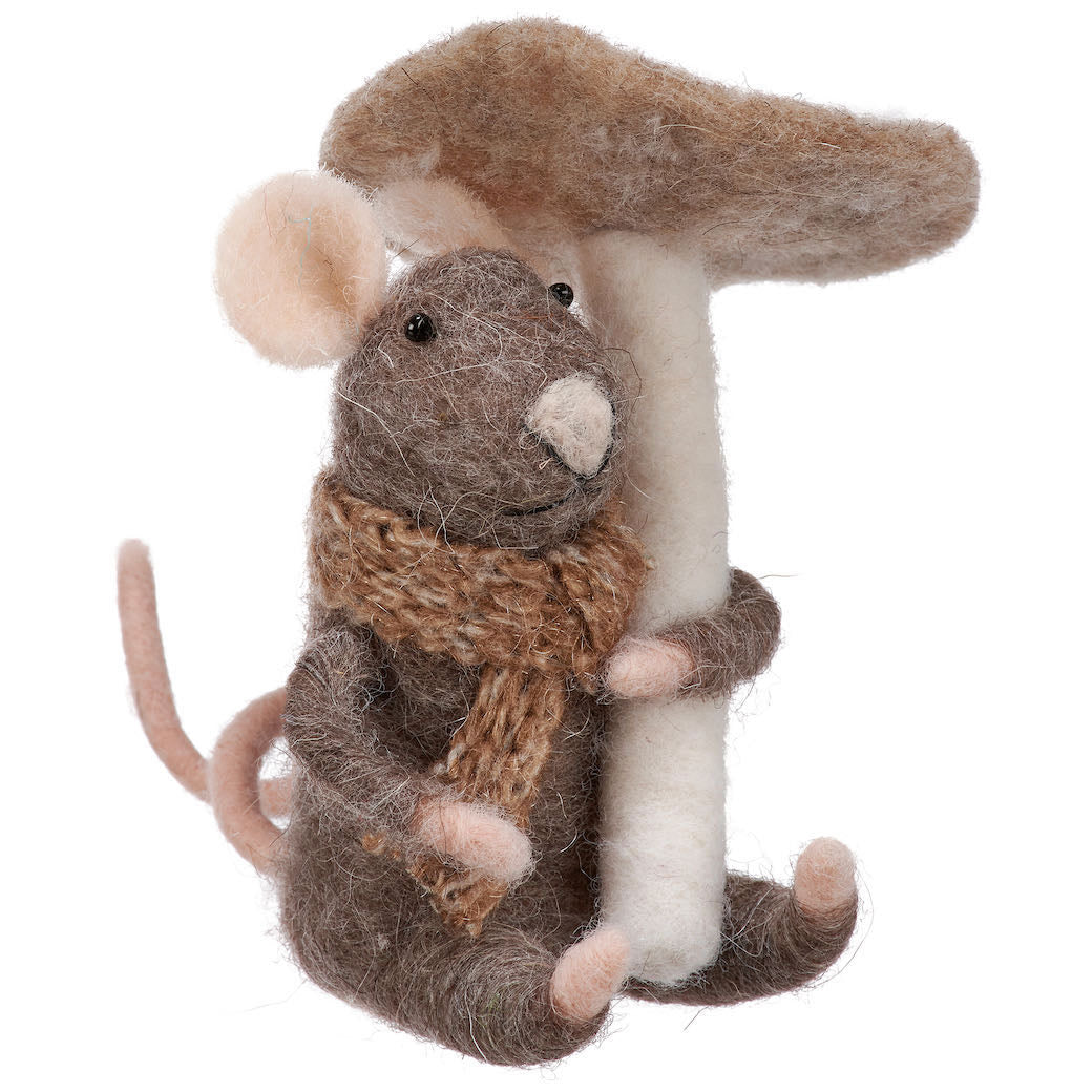 Wool Felt Mushroom Mouse Critter