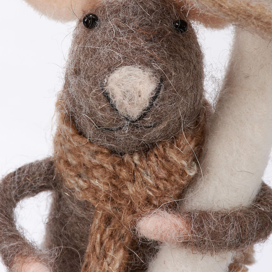 Wool Felt Mushroom Mouse Critter