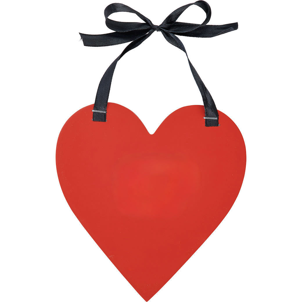 Set of Three Wooden Heart Christmas Ornaments w Cardinal