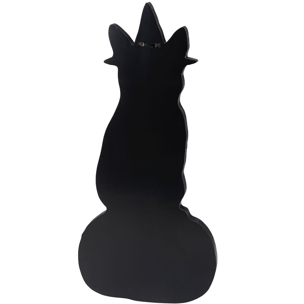 Rustic Wooden Halloween Black Cat Porch Leaner
