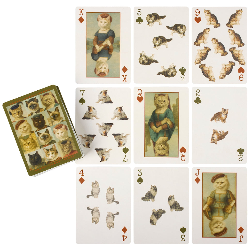 54-Card Deck Playing Cards Vintage-Style Cat Portraits