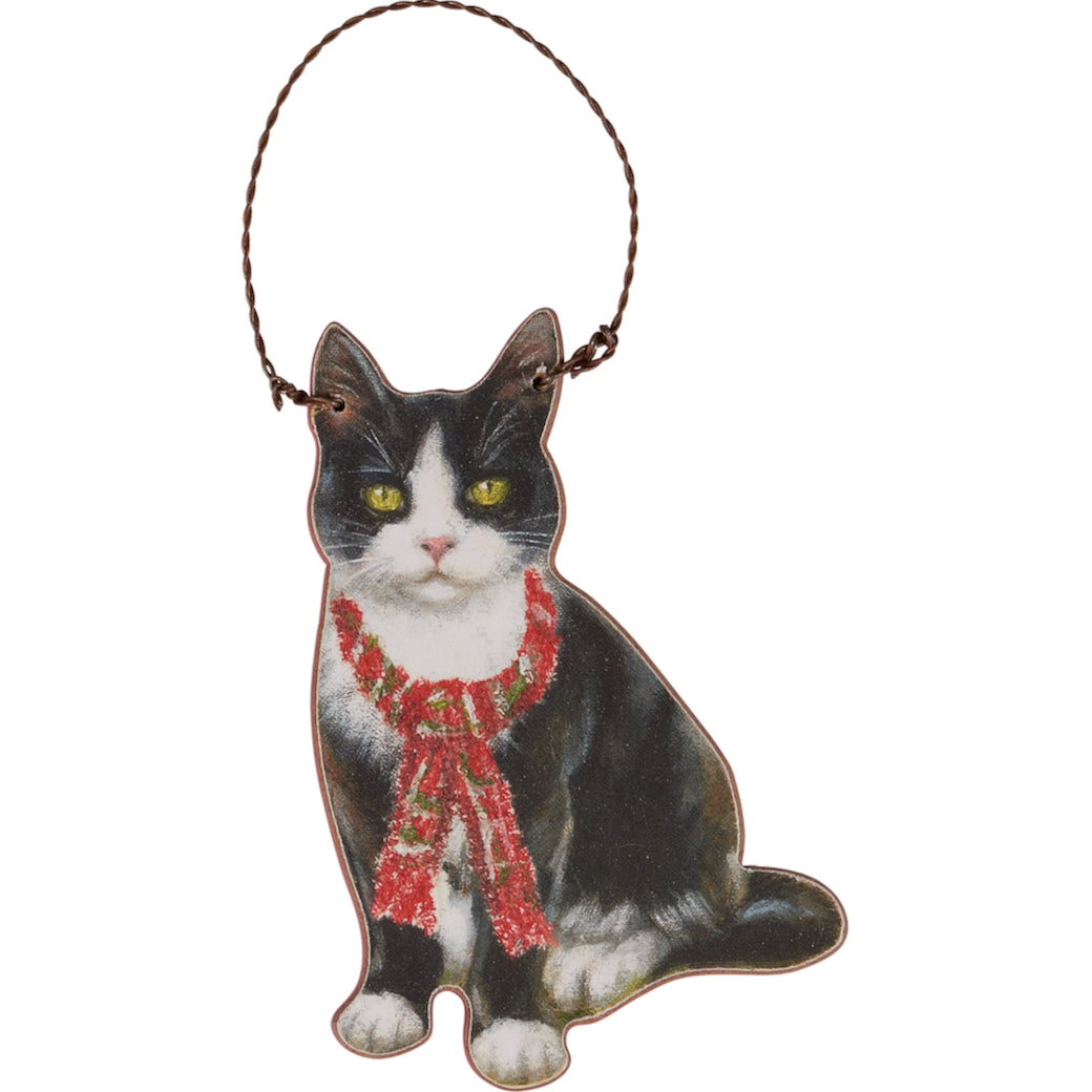 Tuxedo Cat Christmas Ornament