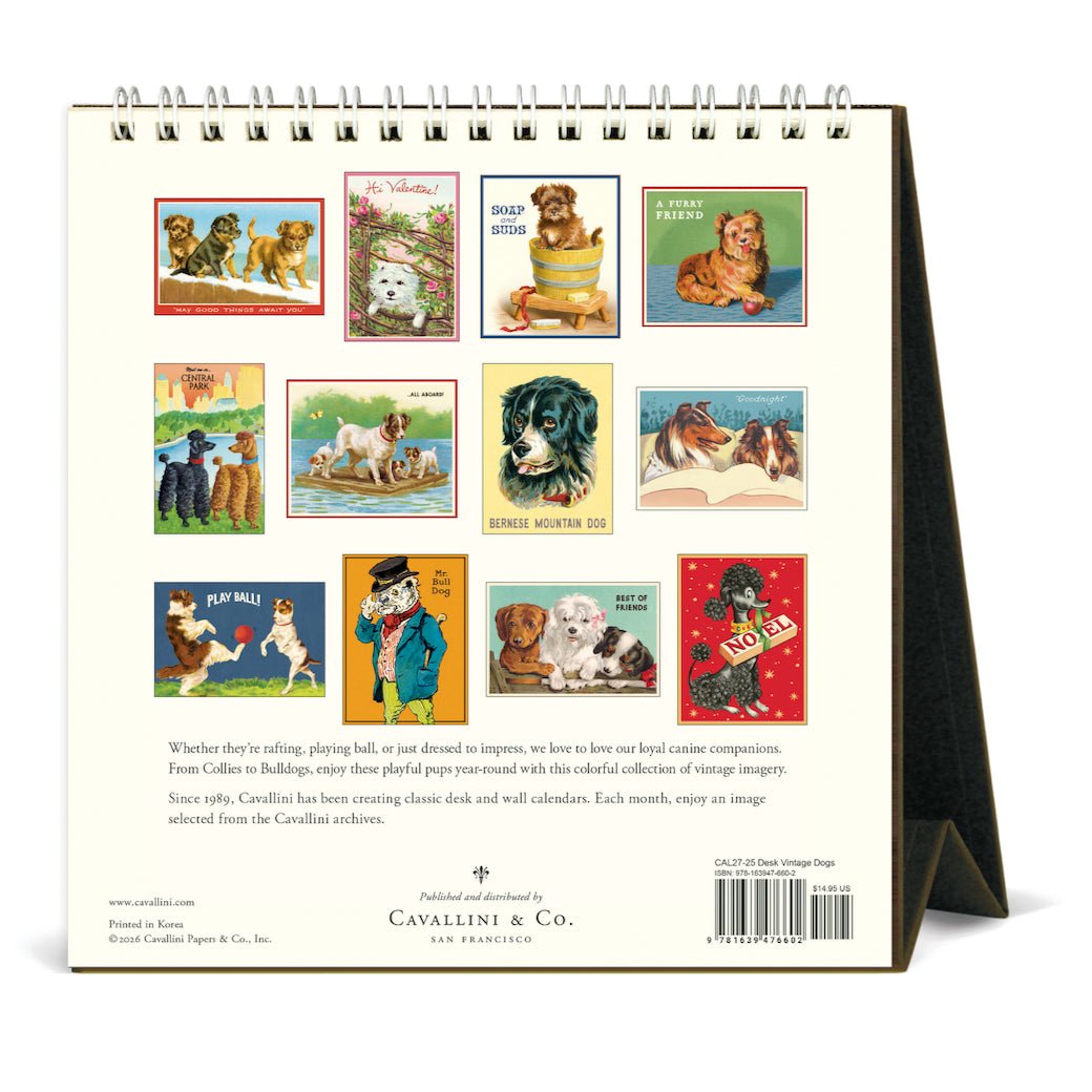 2027 Desk Calendar Vintage Dogs - Marmalade Mercantile