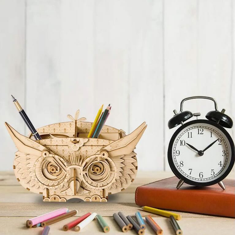 3D Laser Cut Wooden Puzzle: Owl Storage Box - Marmalade Mercantile