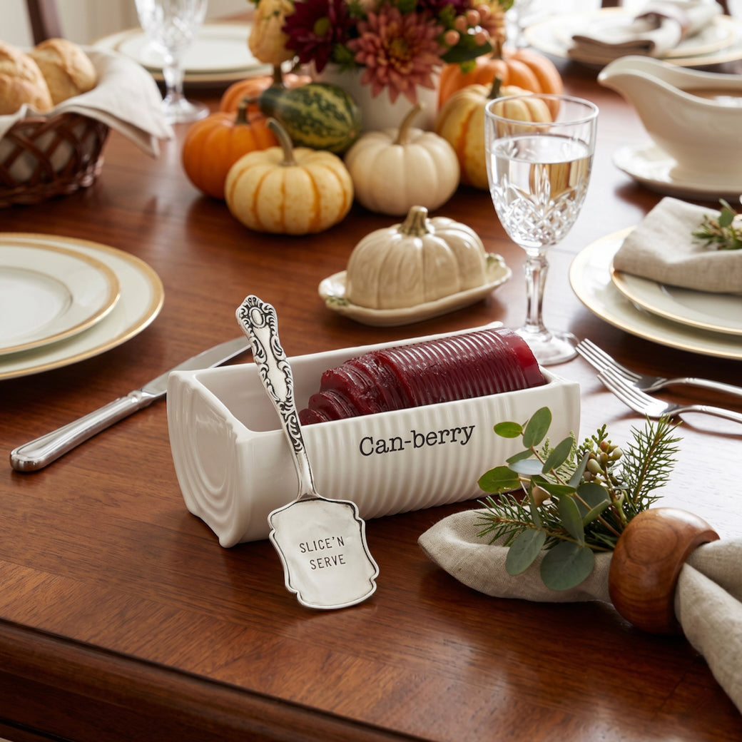 Can-Berry Cranberry Sauce Serving Dish with Slicing Spoon