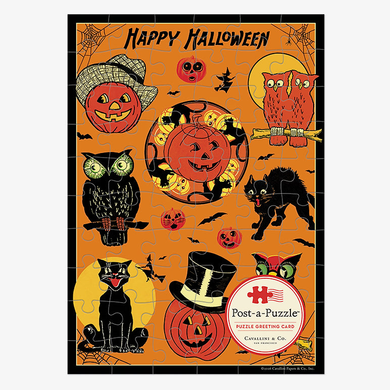 Vintage-Style Halloloween Puzzle Greeting Card