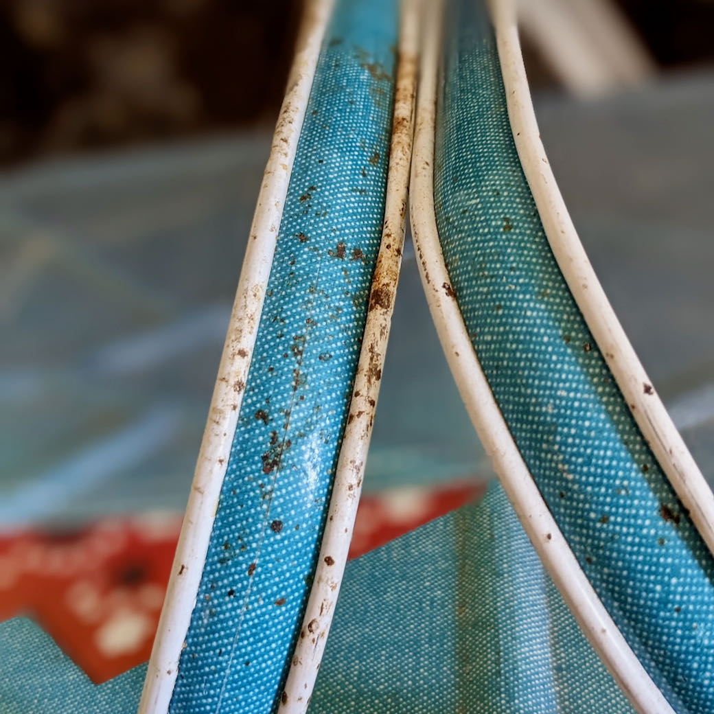 Vintage Metal Picnic Basket with Faux Denim & Bandana Pattern