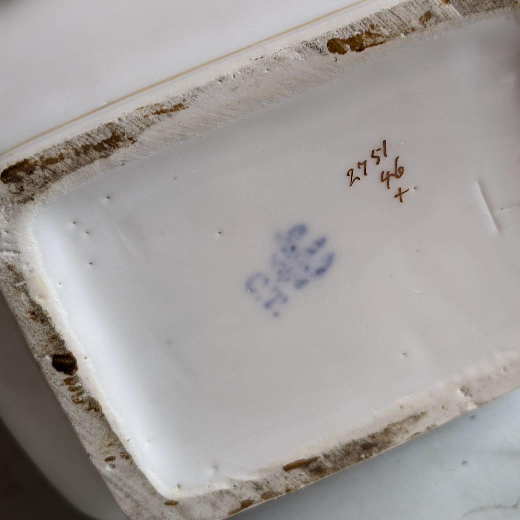 Antique Ironstone Transferware Sugar Jar
