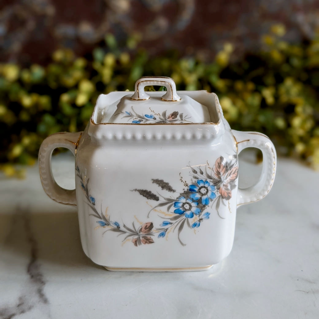 Antique Ironstone Transferware Sugar Jar