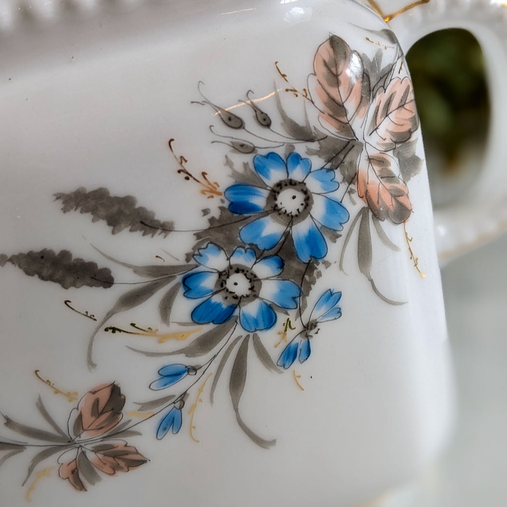 Antique Ironstone Transferware Sugar Jar