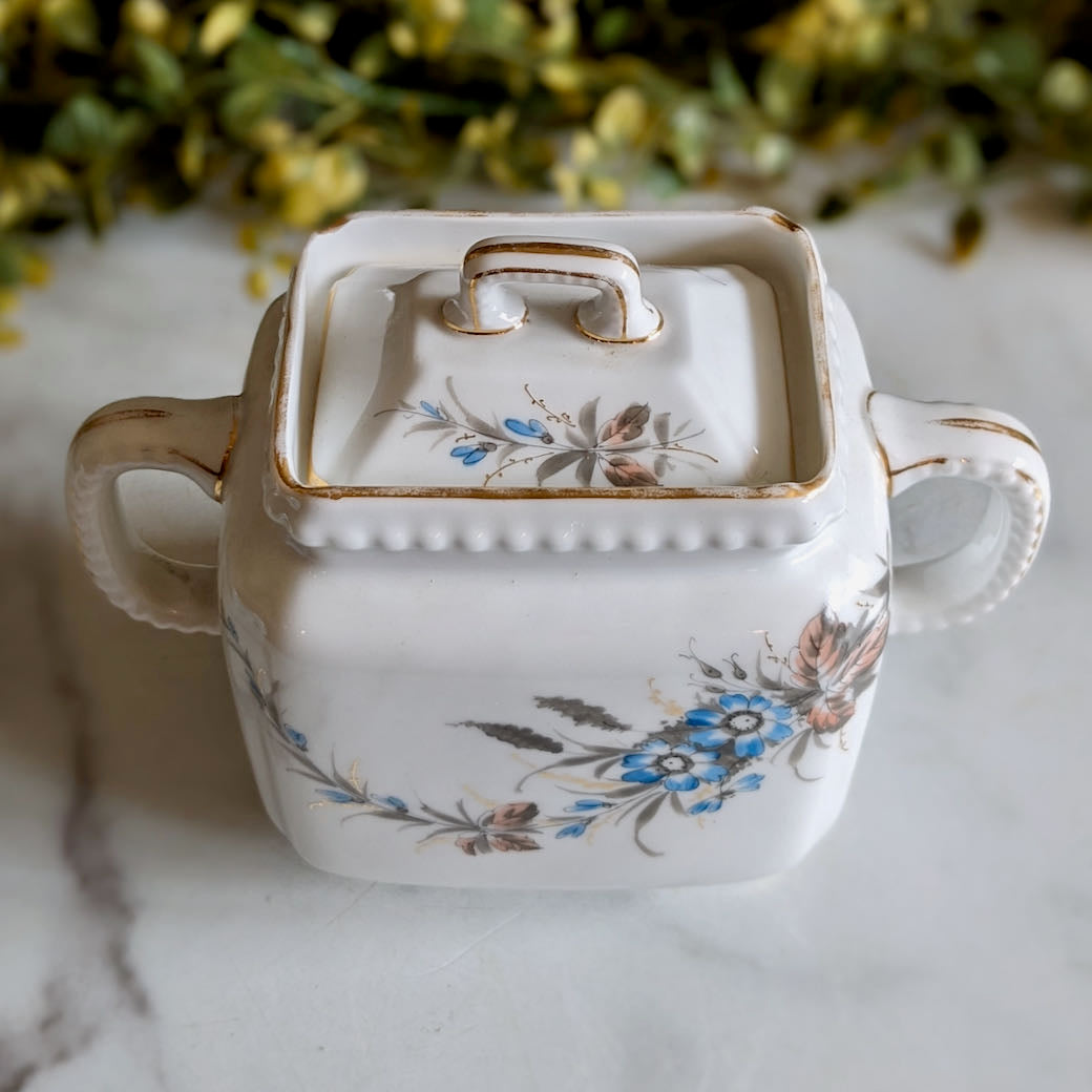 Antique Ironstone Transferware Sugar Jar