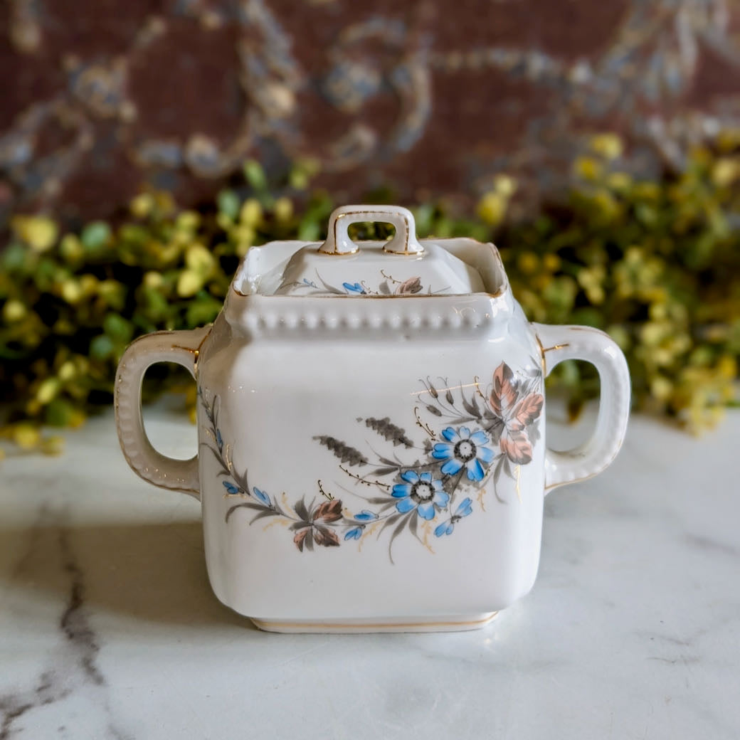 Antique Ironstone Transferware Sugar Jar