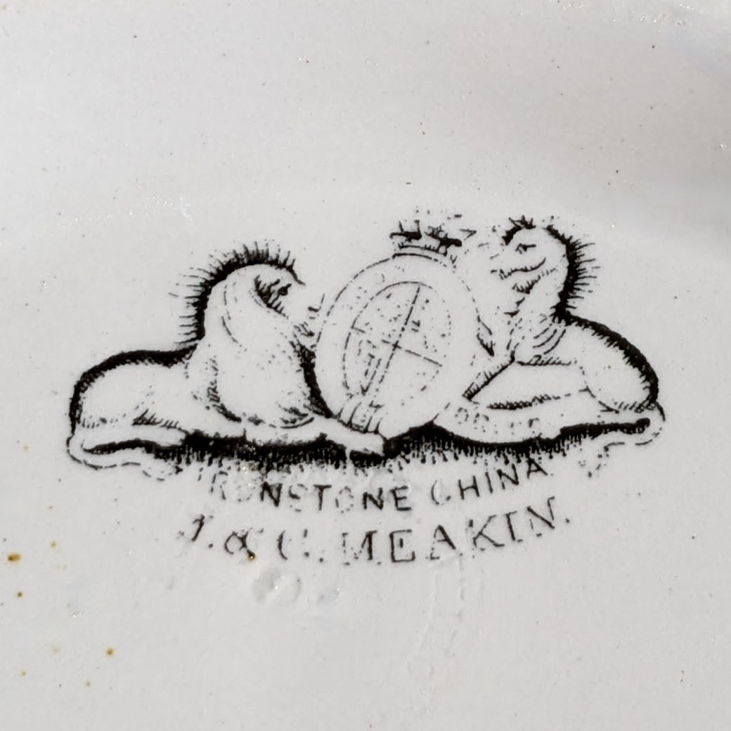 Antique English Ironstone Covered Serving Dish Fuchsia Pattern