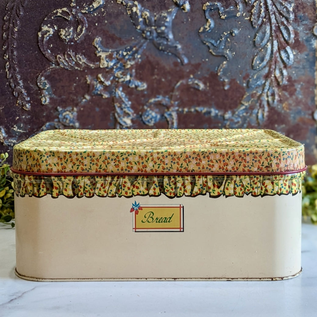 Charming Cottage Style Vintage Metal Bread Box
