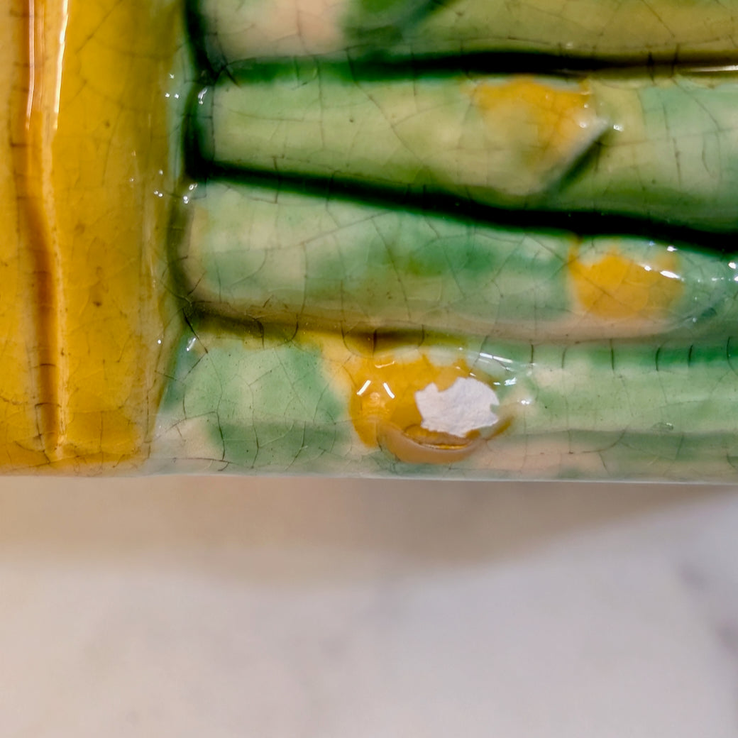Vintage Italian Majolica Trompe l’oeil Covered Asparagus Tureen