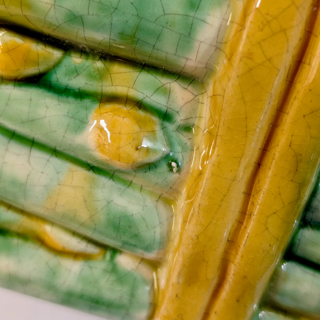 Vintage Italian Majolica Trompe l’oeil Covered Asparagus Tureen
