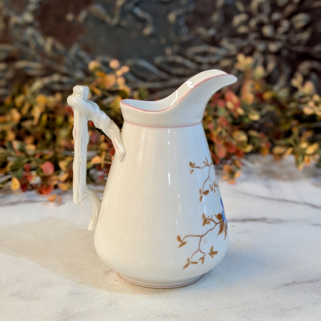 Petite Antique Austrian B.S.M. Porcelain Milk Jug w Floral Pattern