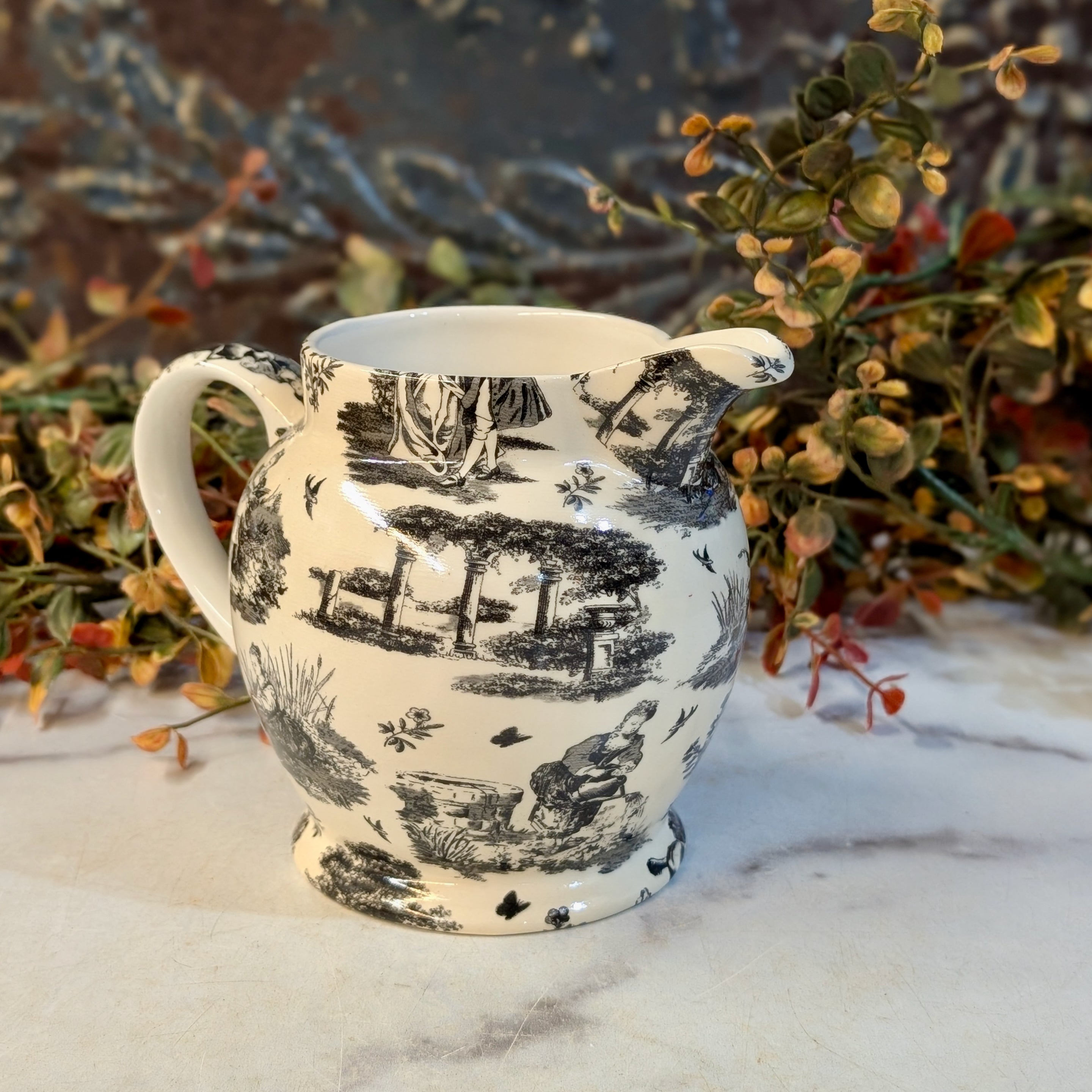 Vintage Arthur Wood English Milk Jug with Chintz Toile Pattern
