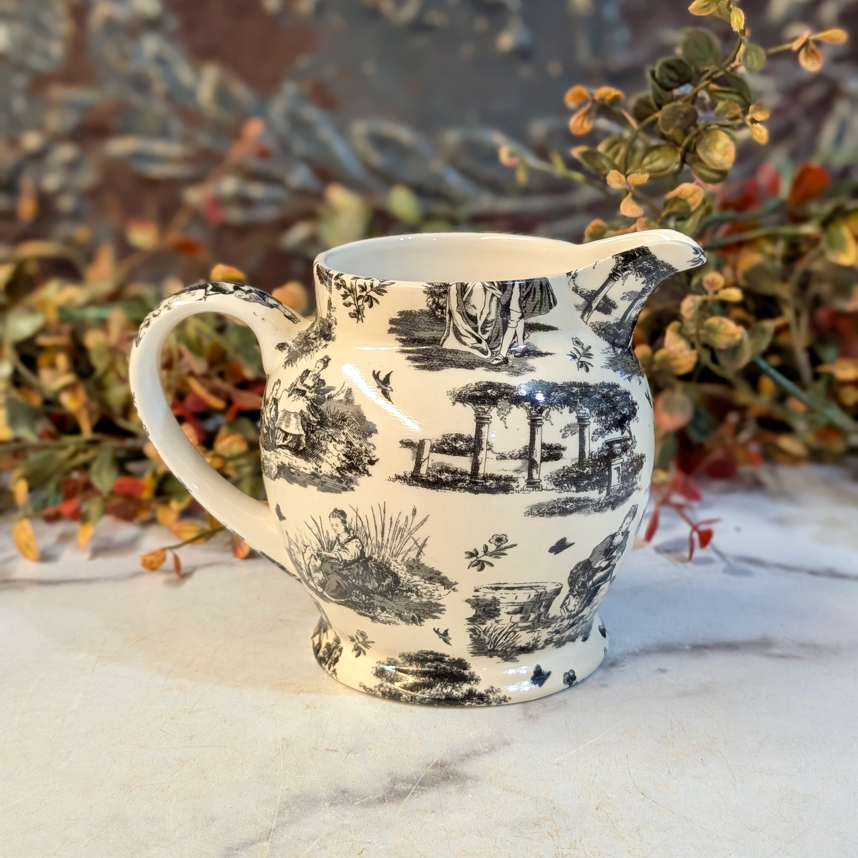 Vintage Arthur Wood English Milk Jug with Chintz Toile Pattern