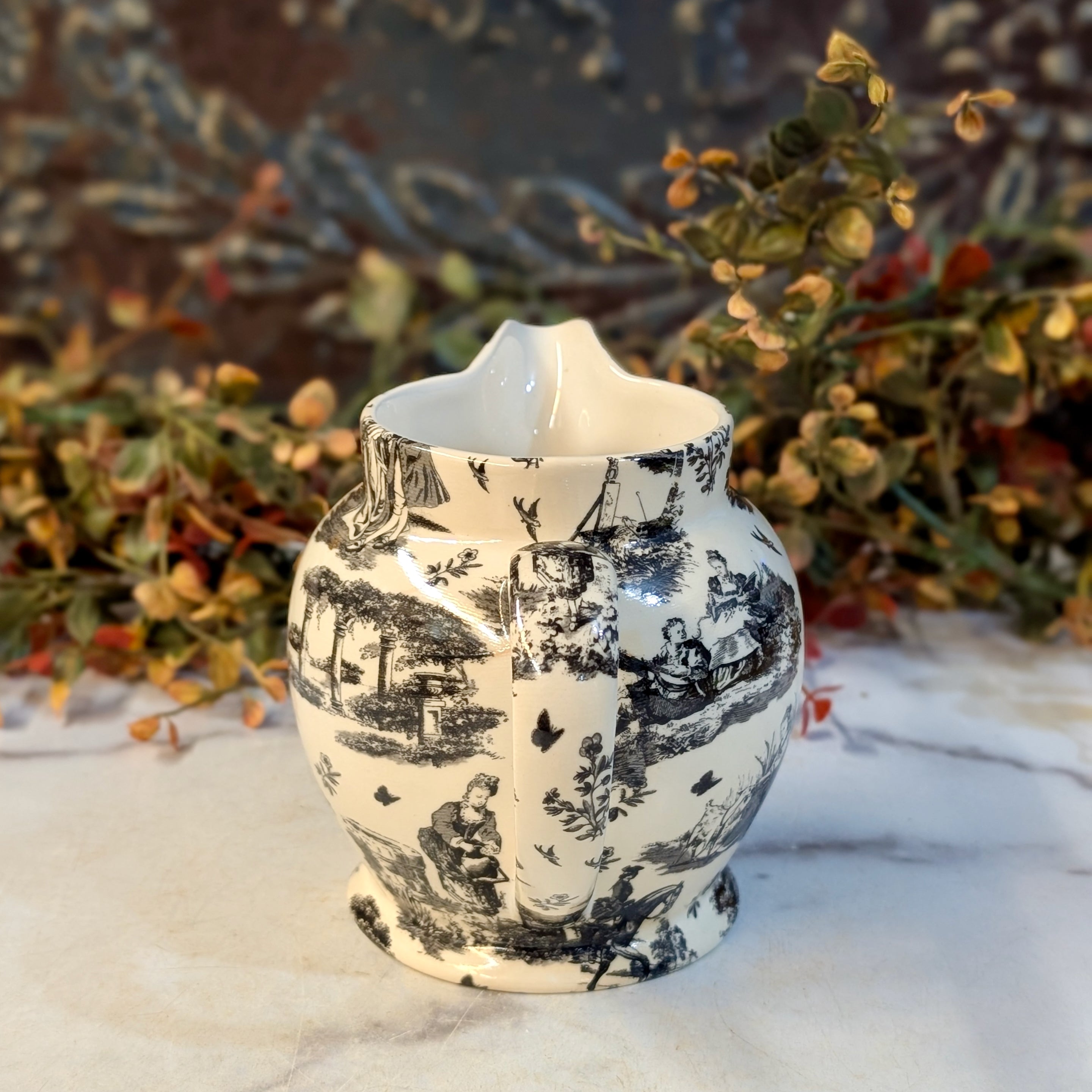 Vintage Arthur Wood English Milk Jug with Chintz Toile Pattern