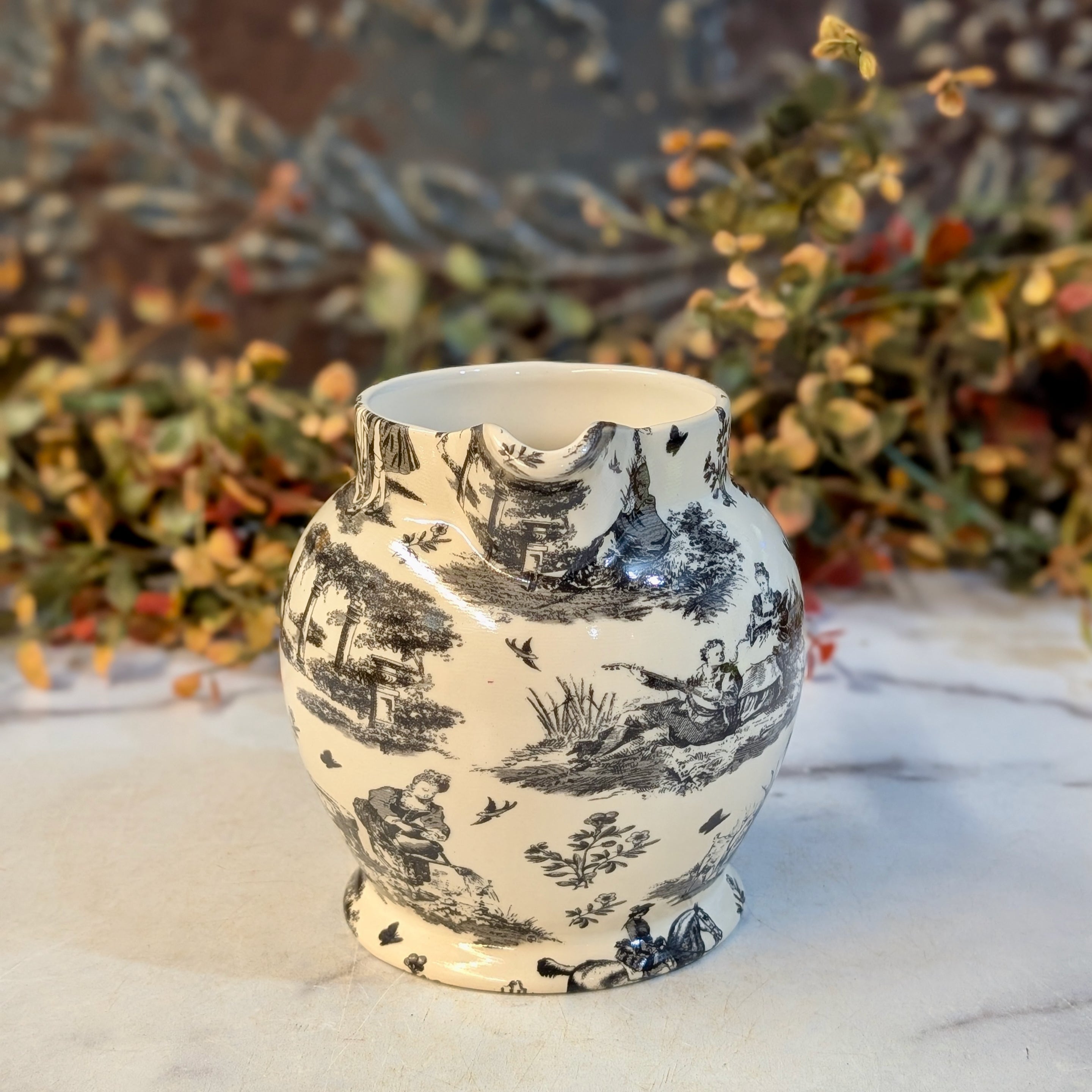Vintage Arthur Wood English Milk Jug with Chintz Toile Pattern