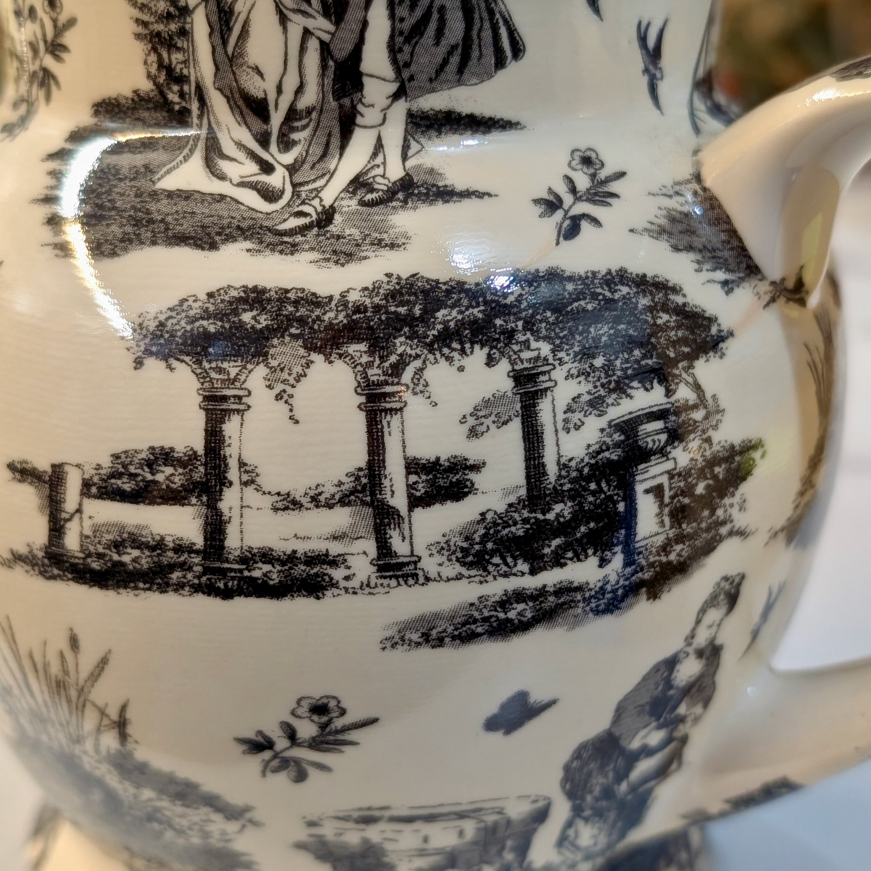 Vintage Arthur Wood English Milk Jug with Chintz Toile Pattern