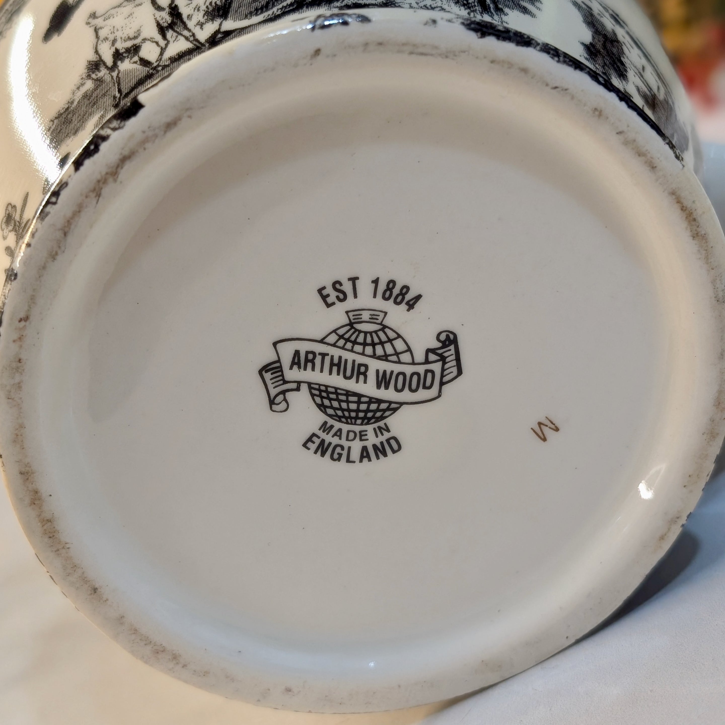 Vintage Arthur Wood English Milk Jug with Chintz Toile Pattern