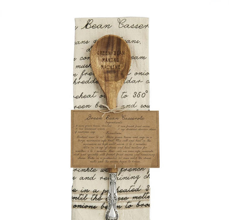 Thanksgiving Spoon & Recipe Towel Set - CHOICE of 4 Styles