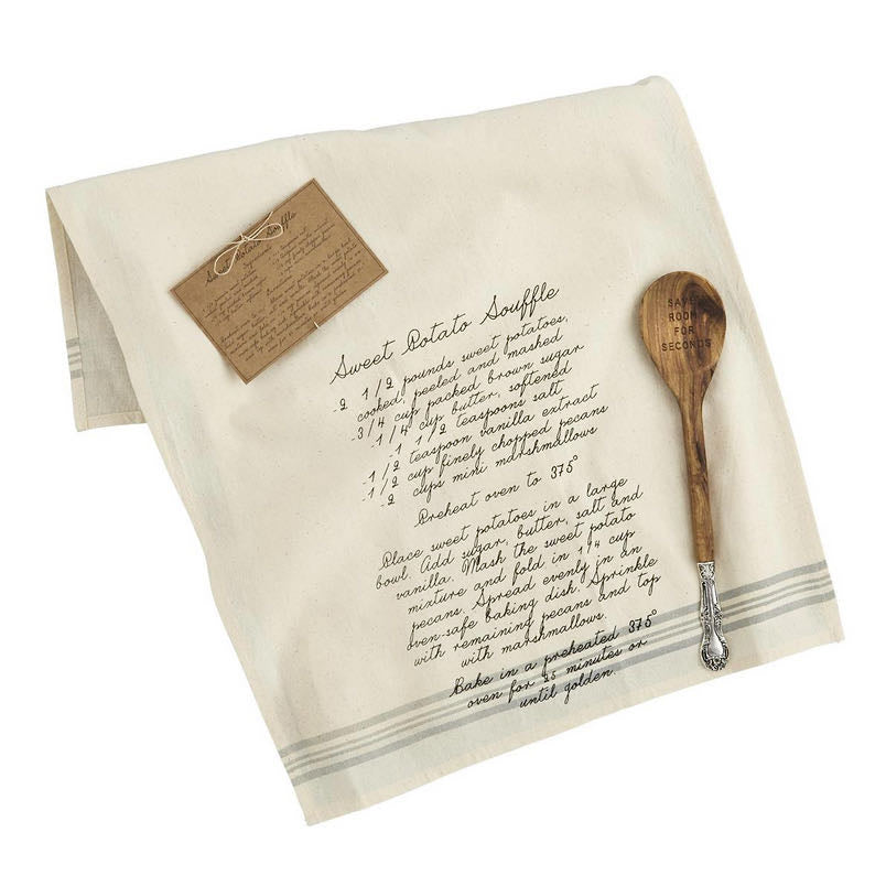 Thanksgiving Spoon & Recipe Towel Set - CHOICE of 4 Styles