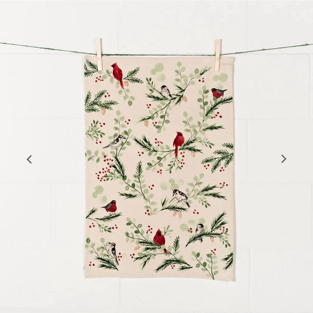 Forest Birds Cotton Dishtowel