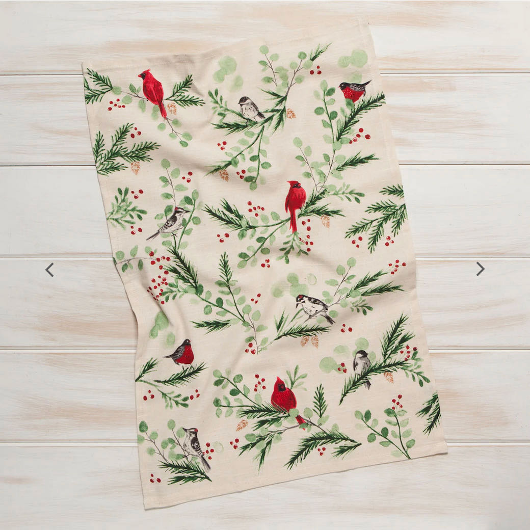 Forest Birds Cotton Dishtowel