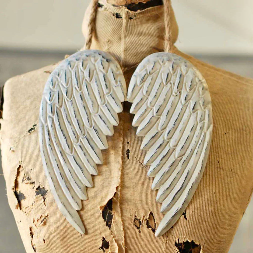 Hanging Metal Angel Wing Ornament or Wall Decor