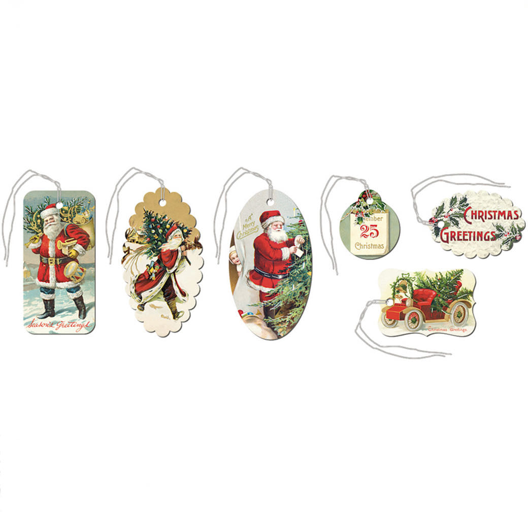 Antique-Style Christmas Santa Gift Tags