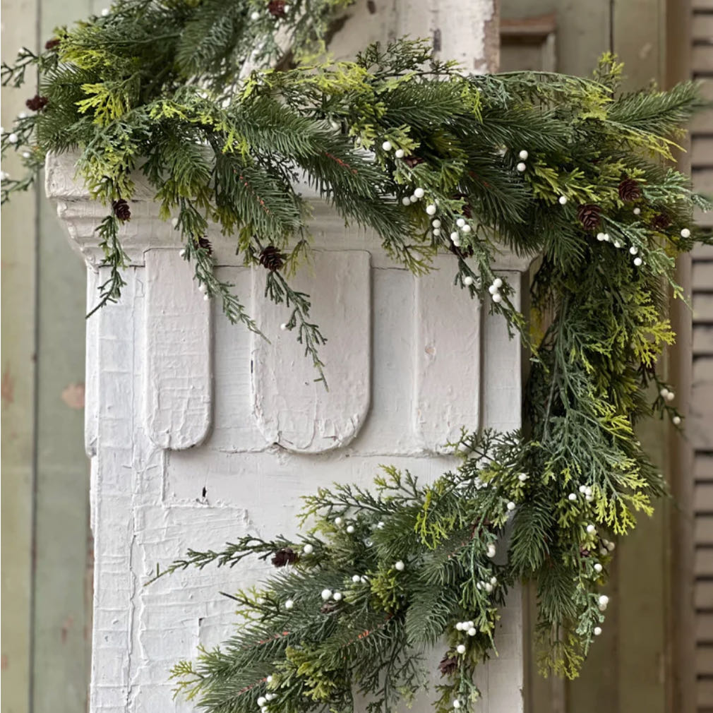 Starry Night Mixed Cedar Garland 6’
