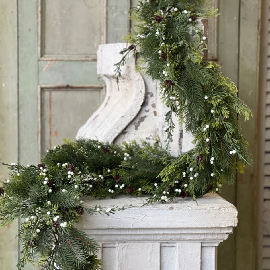 Starry Night Mixed Cedar Garland 6’