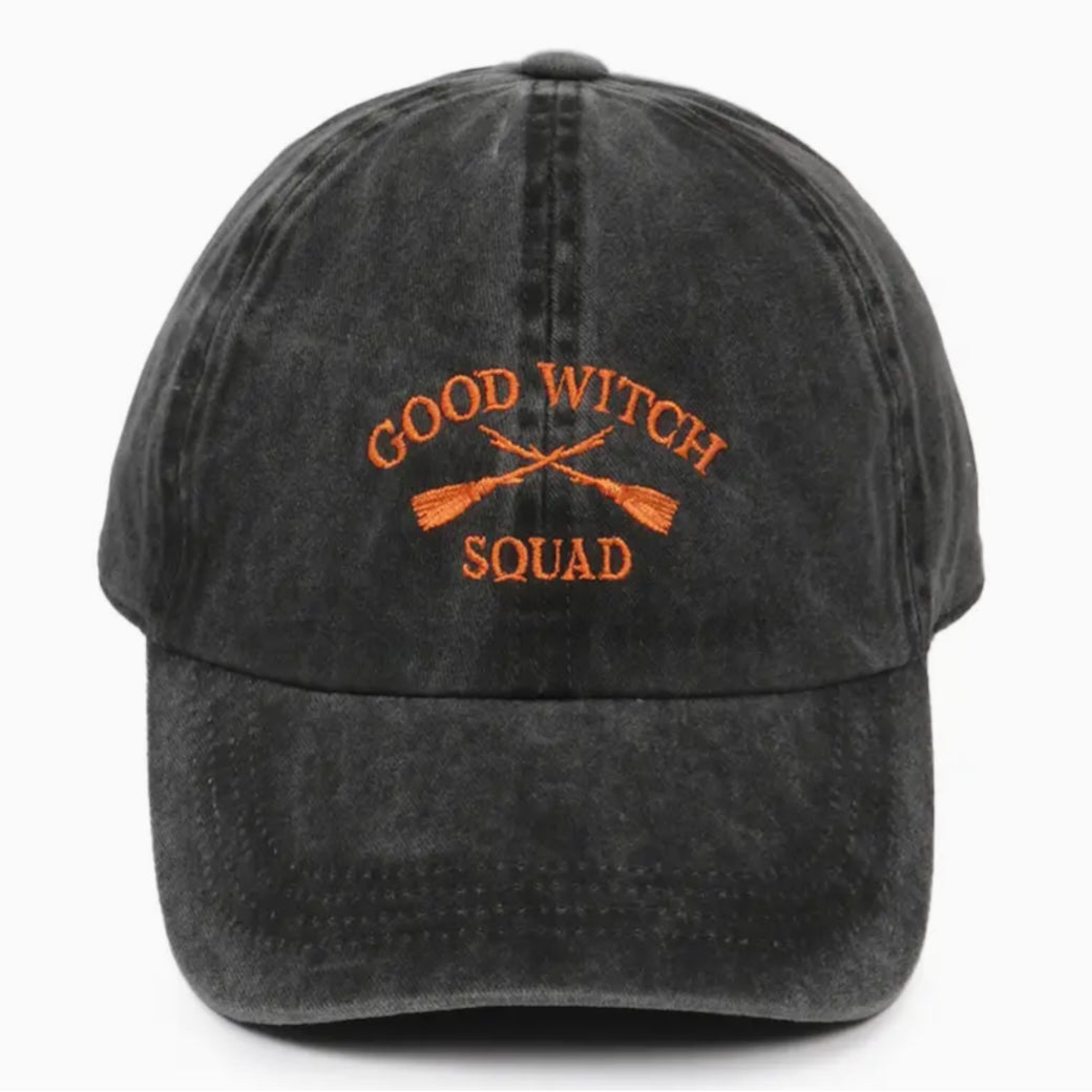 Good Witch Squad Embroidered Ball Cap in Black