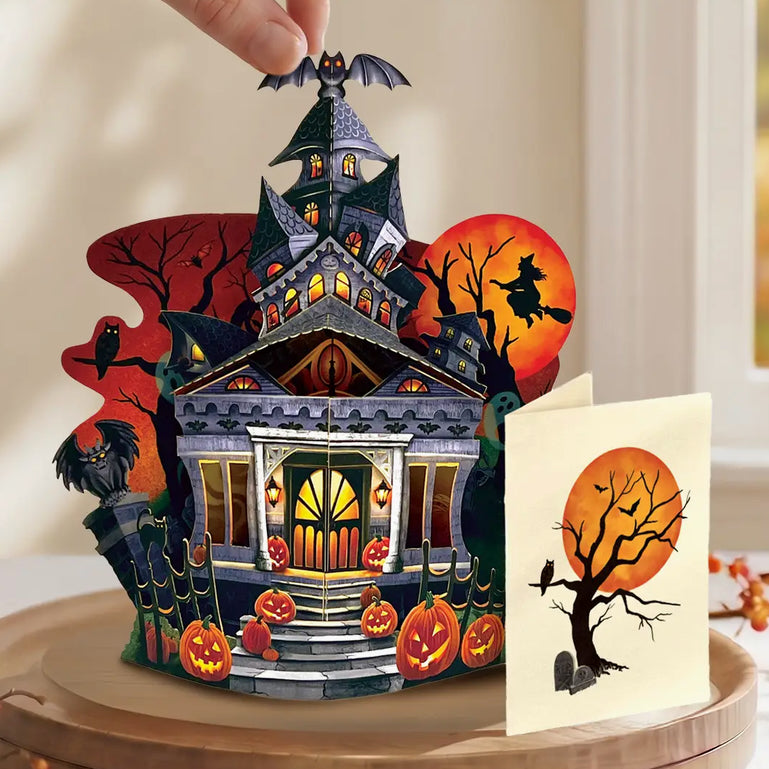 Mini Haunted House Halloween Pop Up Greeting Card