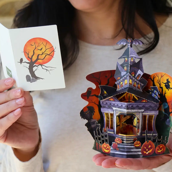 Mini Haunted House Halloween Pop Up Greeting Card