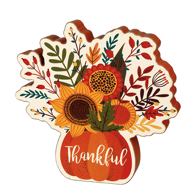 Thankful Wooden Chunky Shelf Sitter