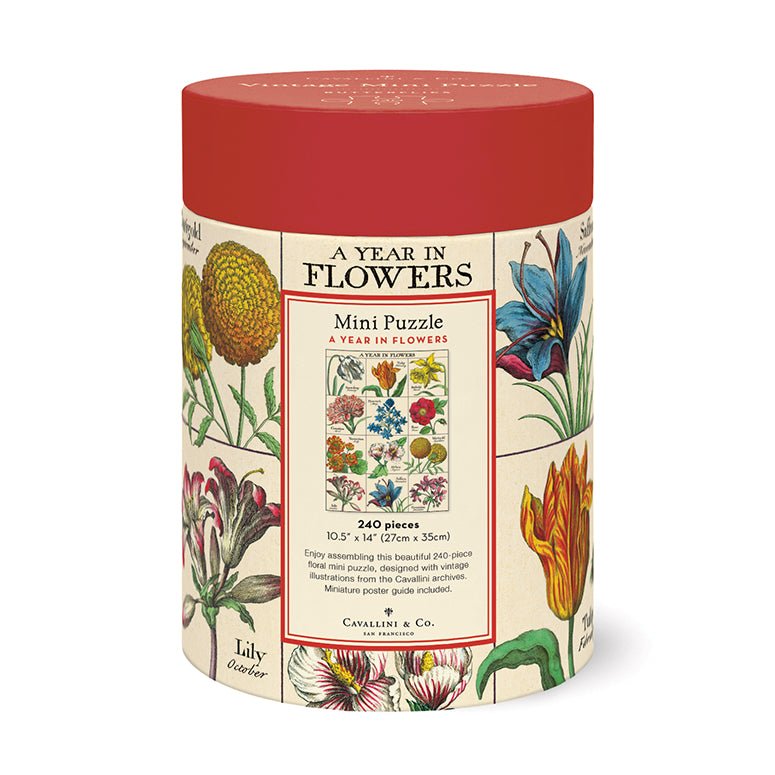 A Year In Flowers Mini Jigsaw Puzzle, 240 Pieces - Marmalade Mercantile