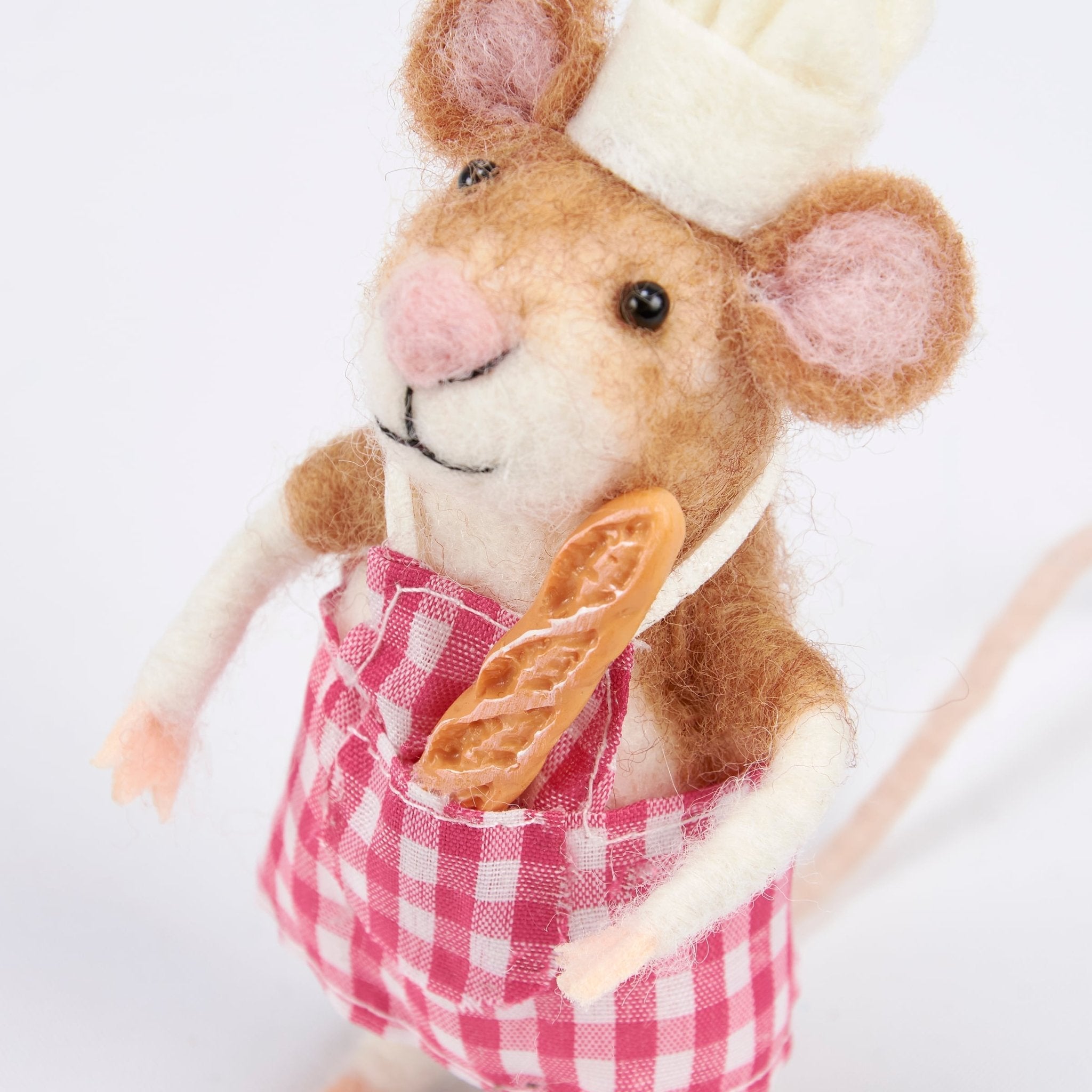 Adorable Felt Bread Baker Mouse Critter - Marmalade Mercantile