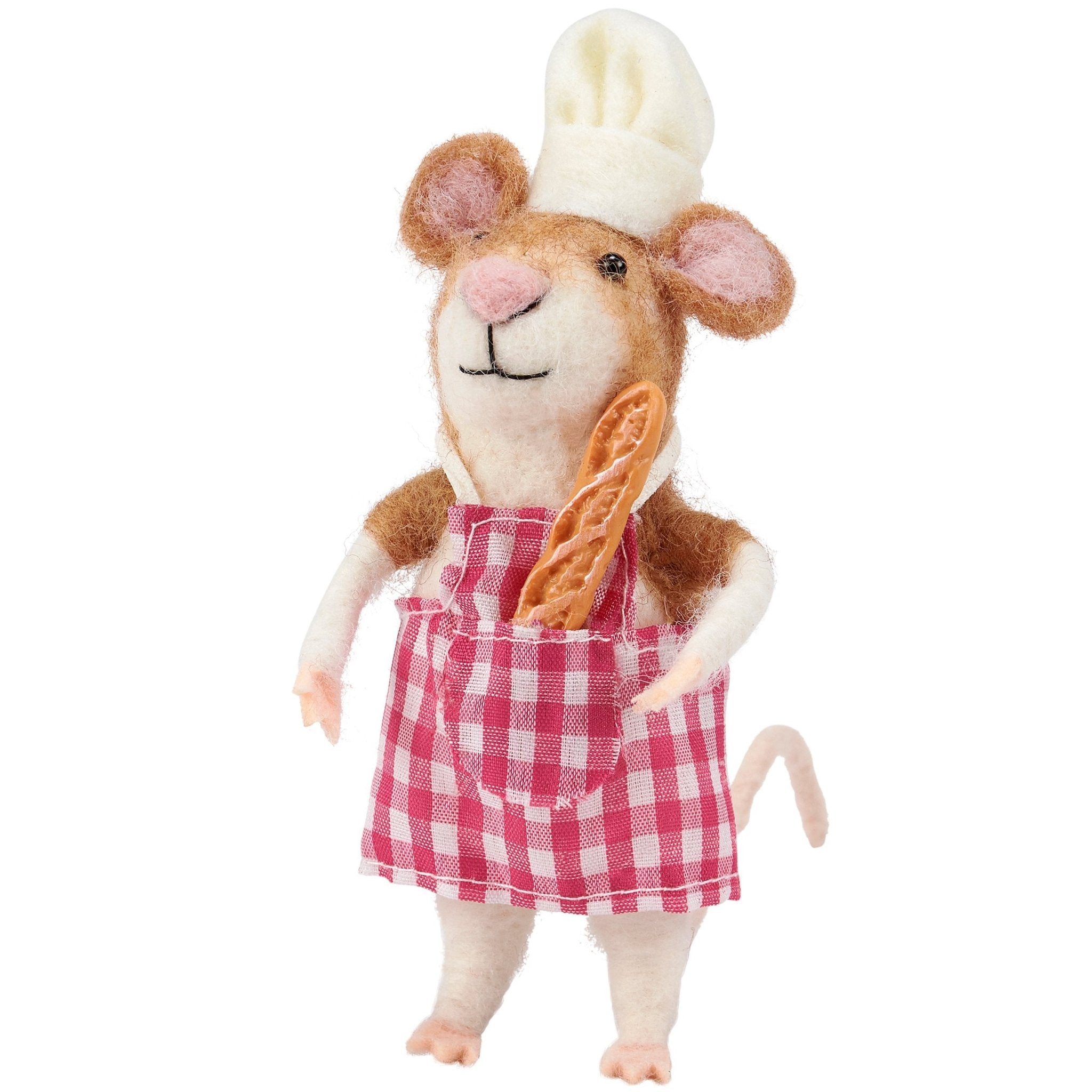 Adorable Felt Bread Baker Mouse Critter - Marmalade Mercantile