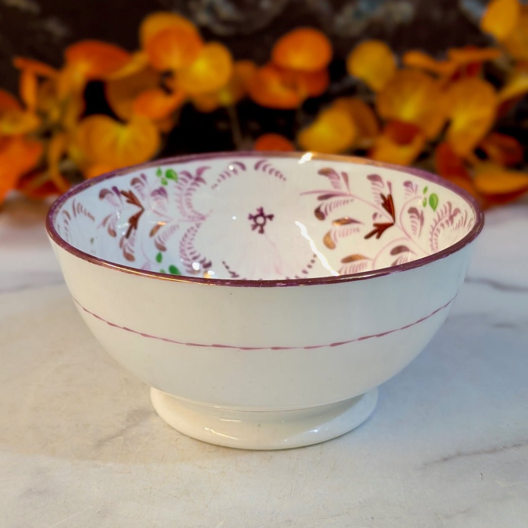 Antique 19th c. Hand - Painted Footed Bowl - Marmalade Mercantile