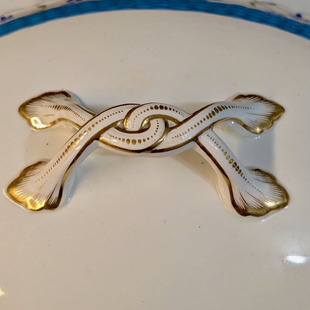 Antique English Minton Covered Serving Dish Forget-Me-Not Pattern - Marmalade Mercantile