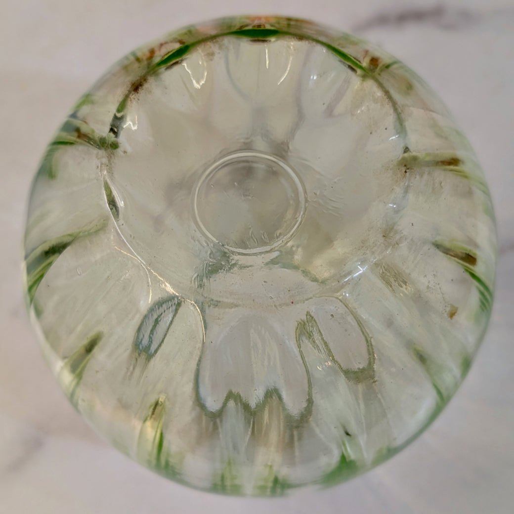 Art Deco 1930s Uranium Ball Vase J. Stolle Niemen Uranium Glass - Marmalade Mercantile