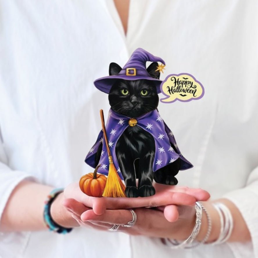 Black Cat Mini Halloween Pop Up Greeting Card - Marmalade Mercantile