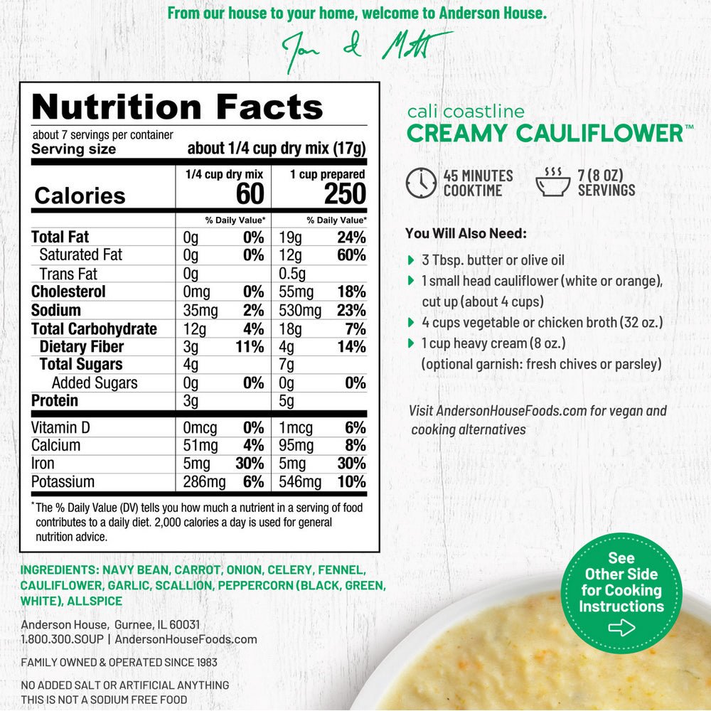 Cali Coastline Creamy Cauliflower Soup Mix - Marmalade Mercantile