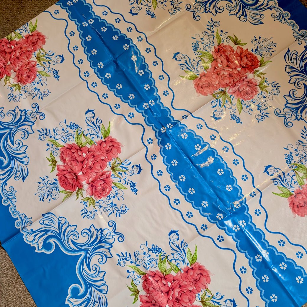 "Charmed" Cottage Print Oilcloth Tablecloth CHOICE of Size - Marmalade Mercantile